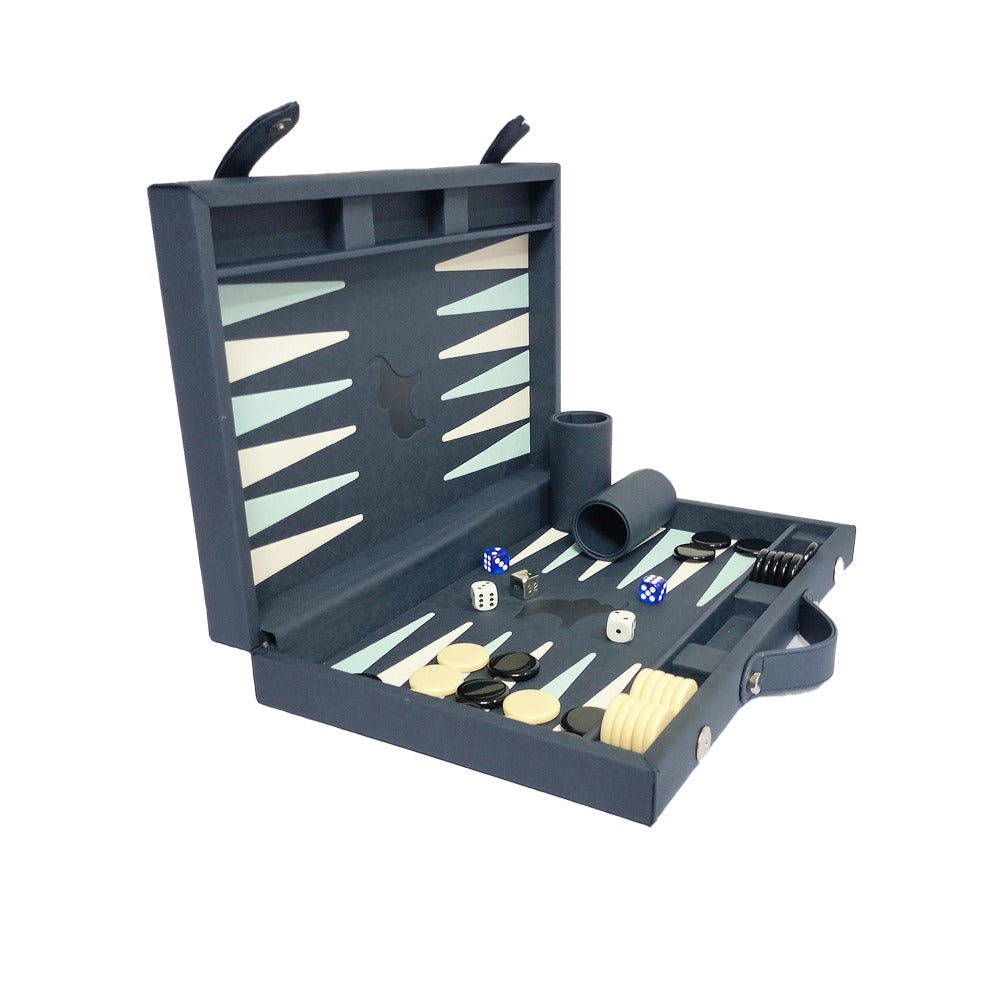 BACKGAMMON MEDIANO FORRO AZUL MARINO