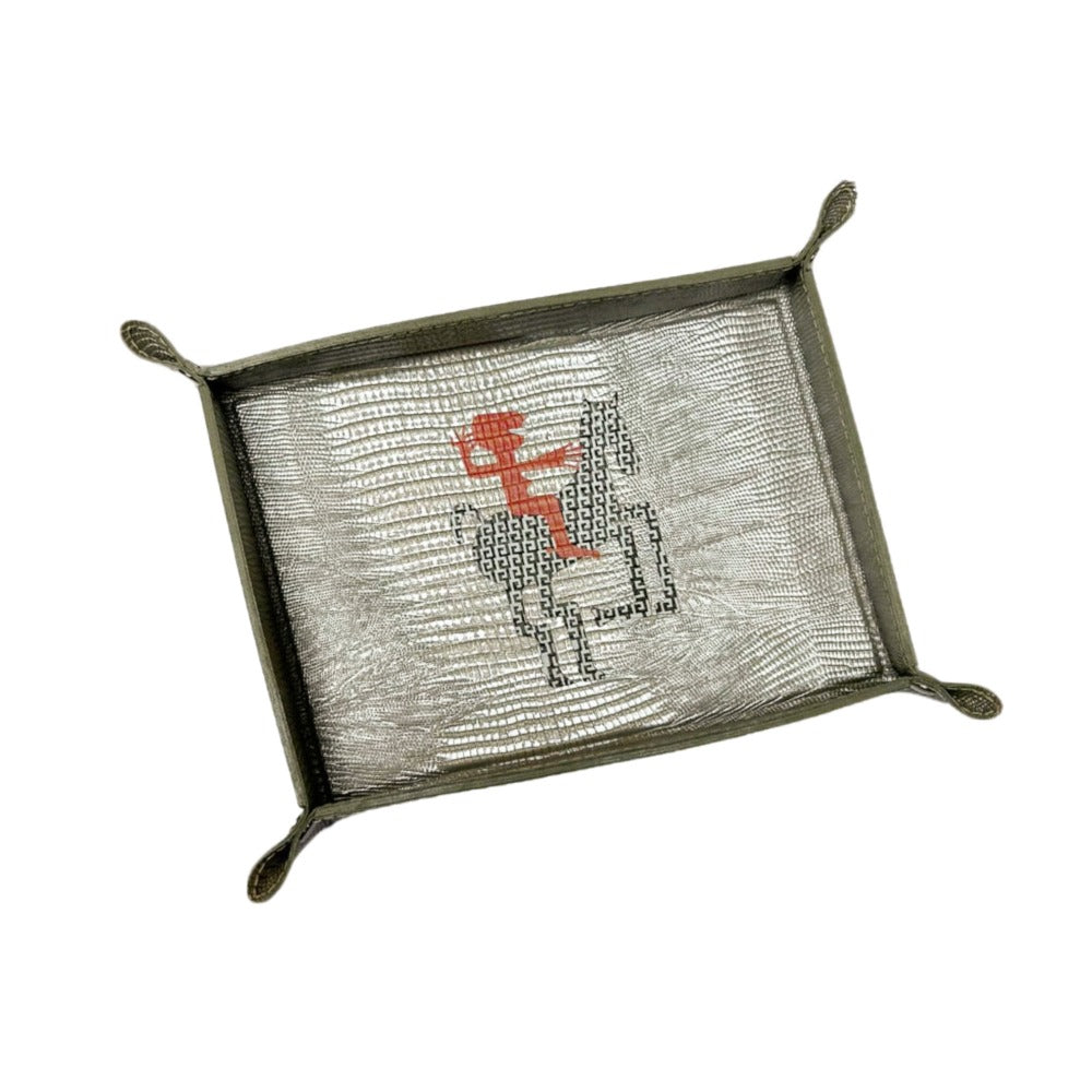 VACIA BOLSILLOS GRANDE TEJUS PLATA BEIGE PEDRO FRIEDEBERG