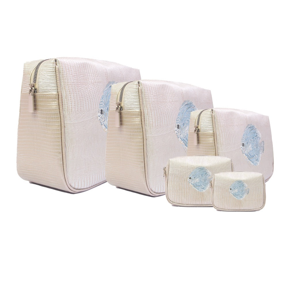 KIT NECESER TEJUS PLATA BEIGE PEZ DESLAVADO